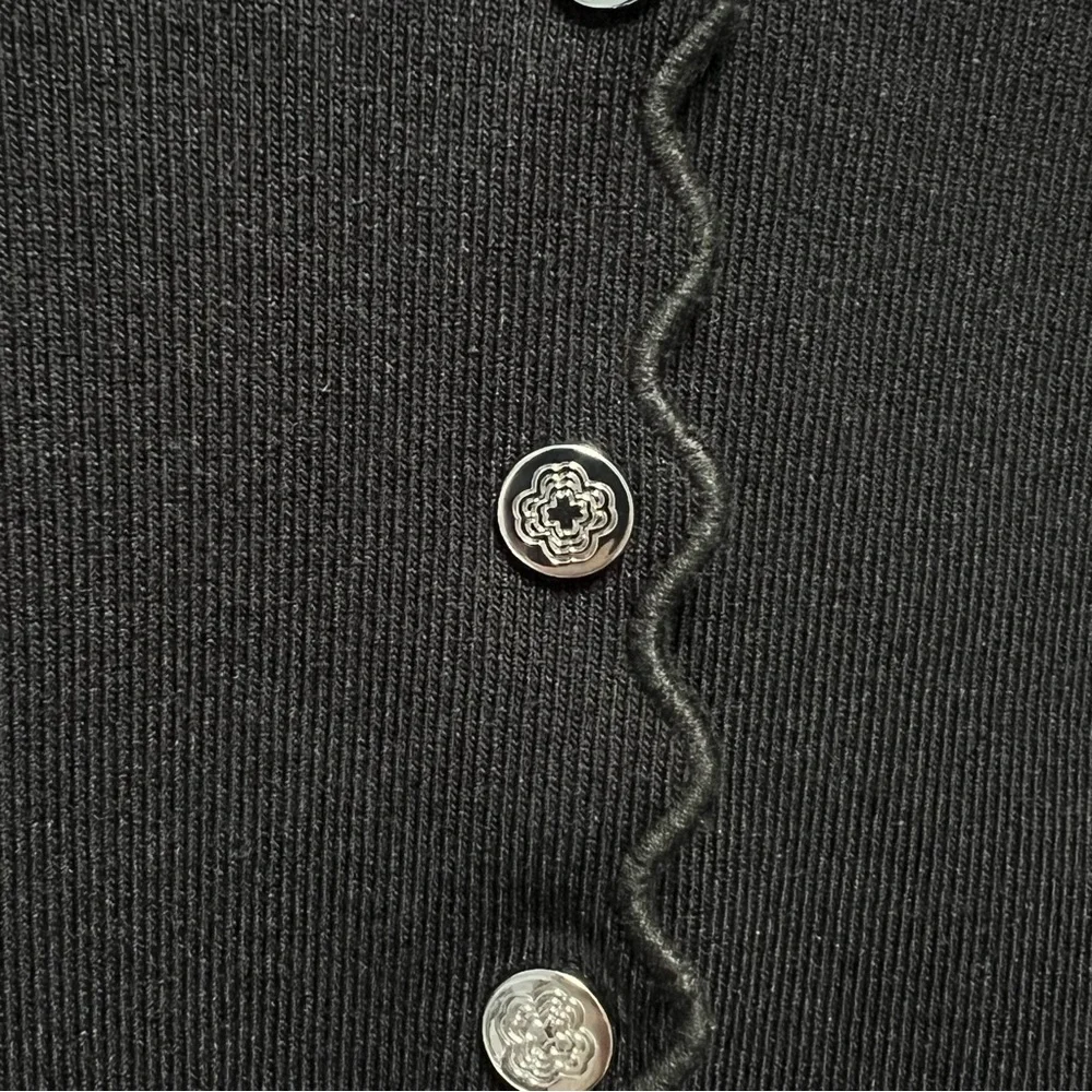 Maje Moleillety Grommet/Eyelet Cardigan w/ small unraveled bottom section - Picture 7 of 11